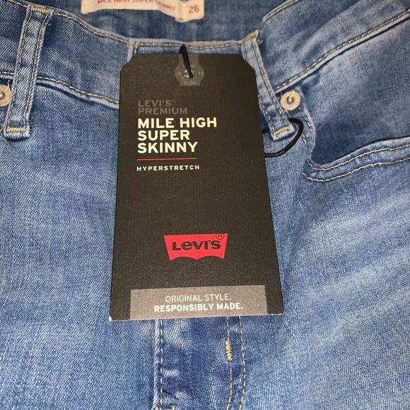 Levi’s Mile High Super Skinny Jeans Skinny 26 x 30 NWT - Picture 7 of 9